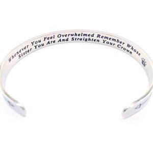 Joycuff Cuff polished Bracelet Bangle Stainless Steel ingraved to my sister.